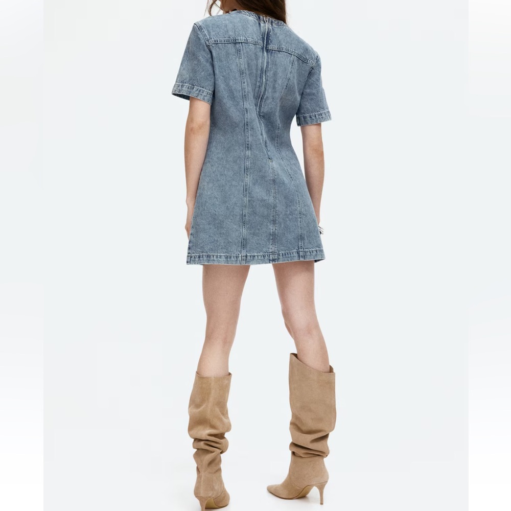 NWT lacing detail denim H&M dress - Picture 5 of 6
